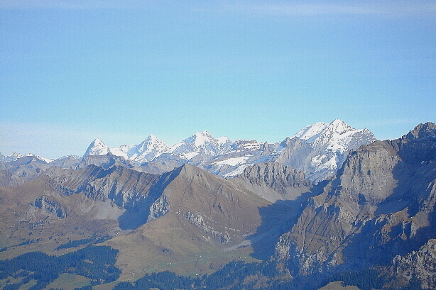 Eiger (3970m), Mönch (4107m), Jungfrau (4158m), Blümlisalp (3660m)
