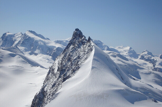 Monte Rosa (4634m), Rimpfischhorn (4199m), Castor (4228m), Pollux (4092m)
