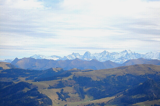 Schreckhorn, Bärglistock, Wetterhorn, Eiger, Mönch, Jungfrau