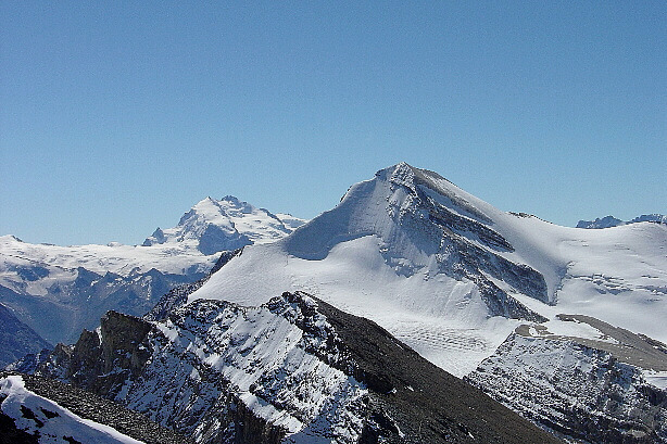 Monte Rosa (4634m) und Brunegghorn (3833m)