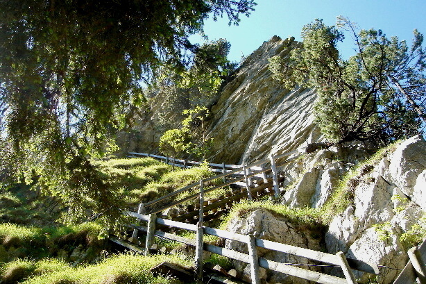The stairs to the summit