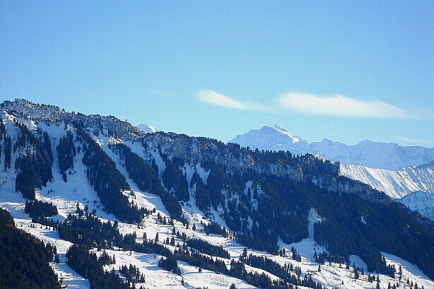 Niederhorn (1949m), Jungfrau (4158m), Gletscherhorn (3983m), Äbeni Flue (3962m)