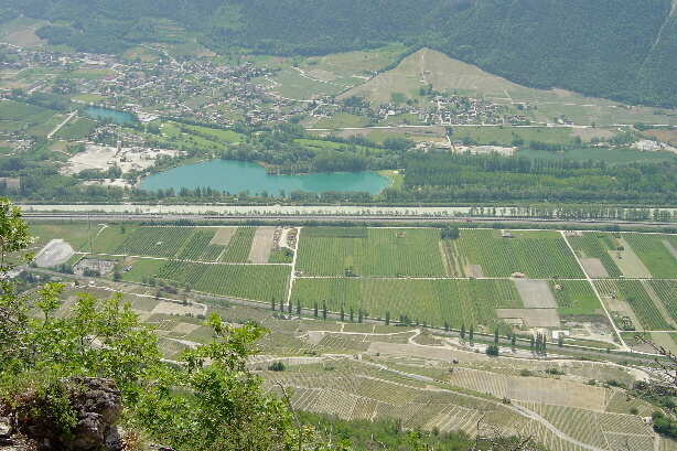 View to Grône and Pramagnon in the Rhone valley