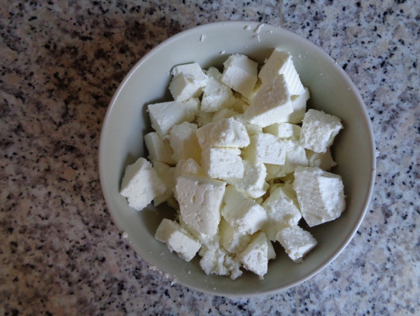Cut the cheese in small pieces