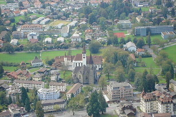 Evangelic and roman catholic church in Interlaken
