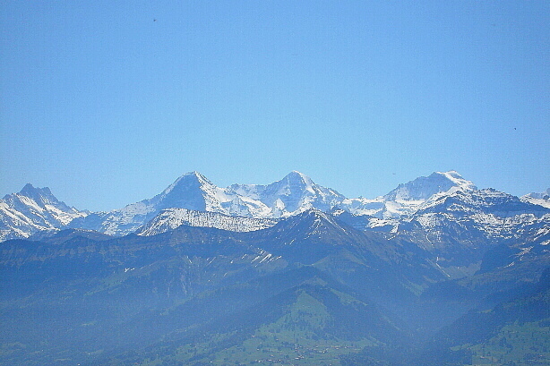 Schreckhorn (4078m), Eiger (3970m), Mönch (4107m), Jungfrau (4158m)