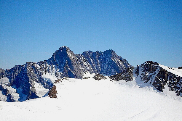 Schreckhorn (4078m) and Lauteraarhorn (4042m)