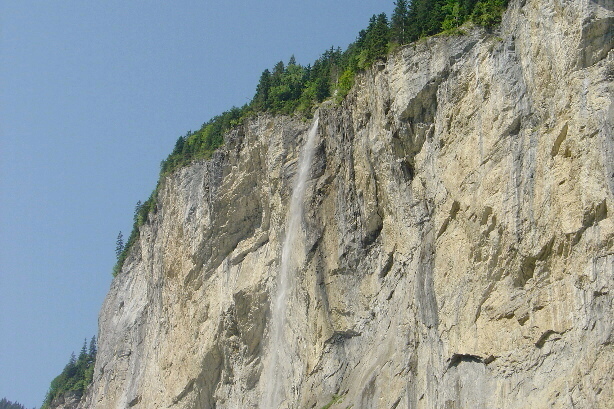 The Staubbach waterfall from Lauterbrunnen