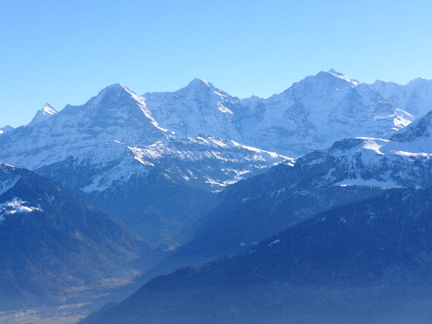 Finsteraarhorn (4272m), Eiger (3970m), Mönch (4107m), Jungfrau (4158m)