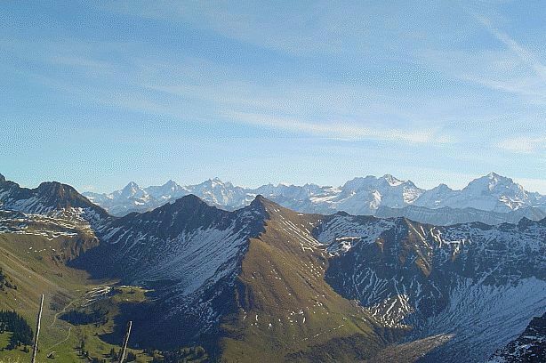 Eiger, Mönch, Jungfrau, Blüemlisalp, Fründenhorn, Doldenhorn
