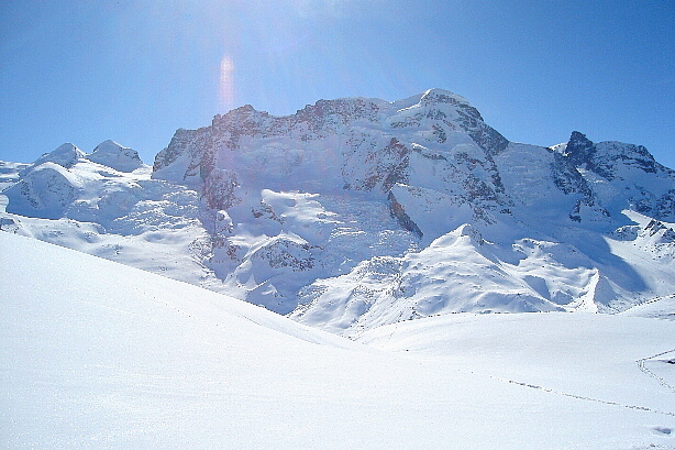 Castor (4228m), Pollux (4092m), Zermatter Breithorn (4164m), Klein Matterhorn (3889m)
