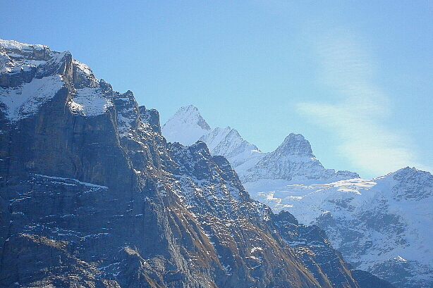 Schreckhorn (4078m), Nässihorn (3741m), Kleines Schreckhorn (3494m)