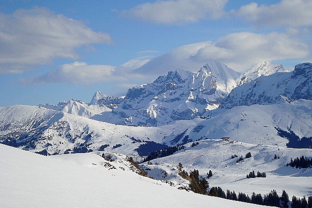 Eiger (3970m), Lohner (3049m), Doldenhorn (3638m)
