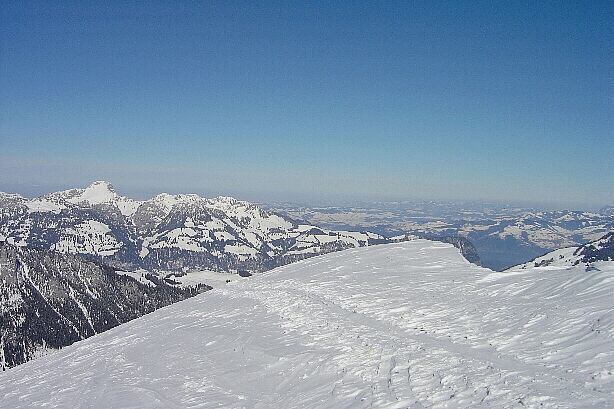 View to the Swiss Midlands - Stockhorn (2190m) and Lake Thun